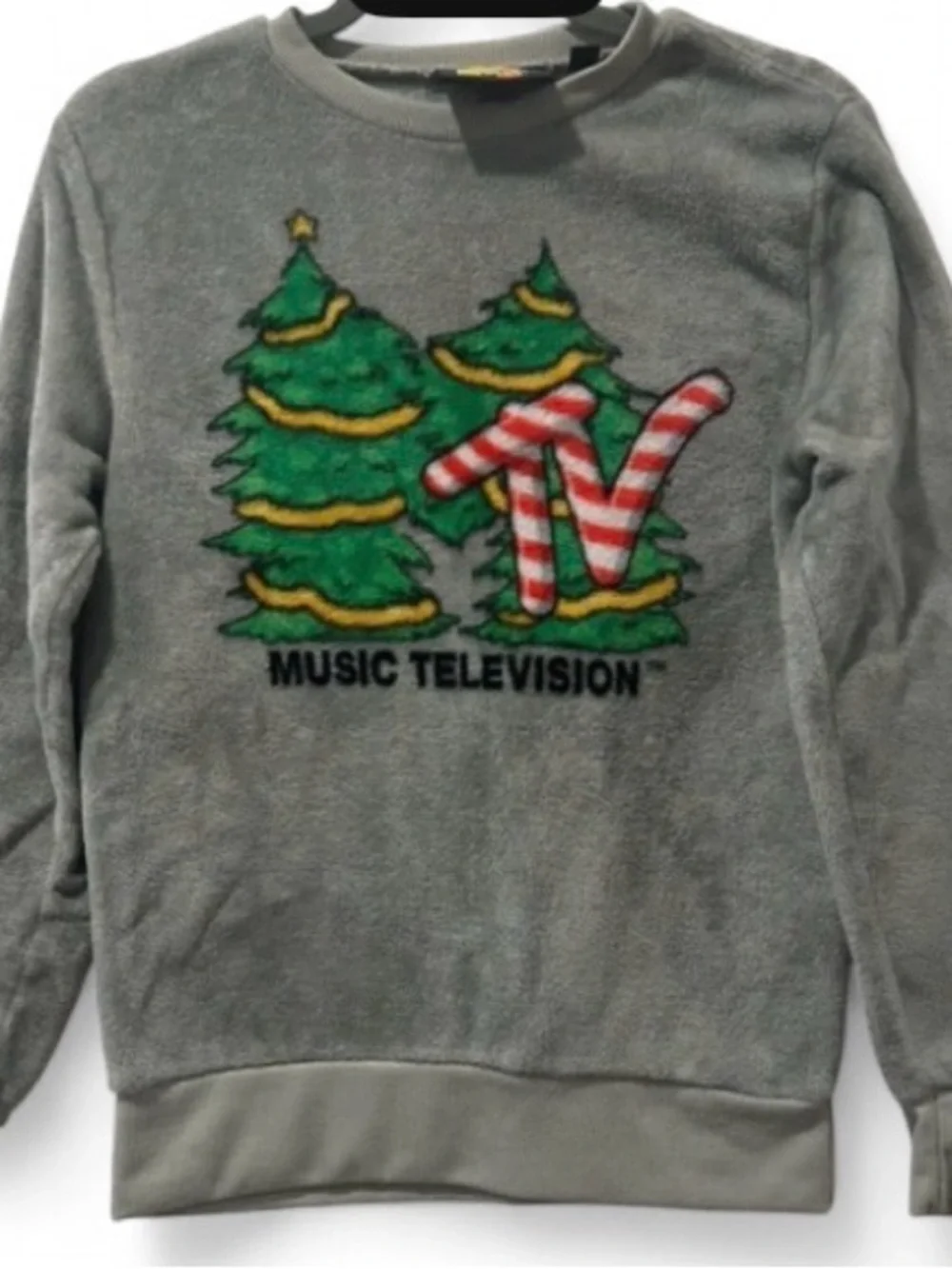 MTV Men's Crewneck Plush Sweater - Gray